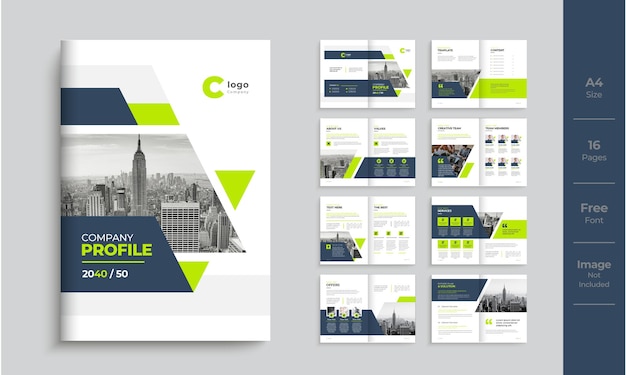 Дизайн шаблона профиля компании современный минималистичный многостраничный дизайн брошюры