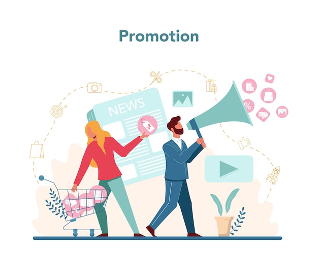 Vector company promotion illustration