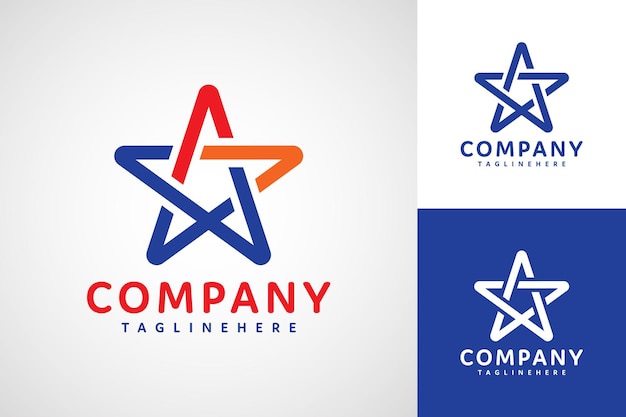 Vettore progettazione del logo a stella dell'azienda