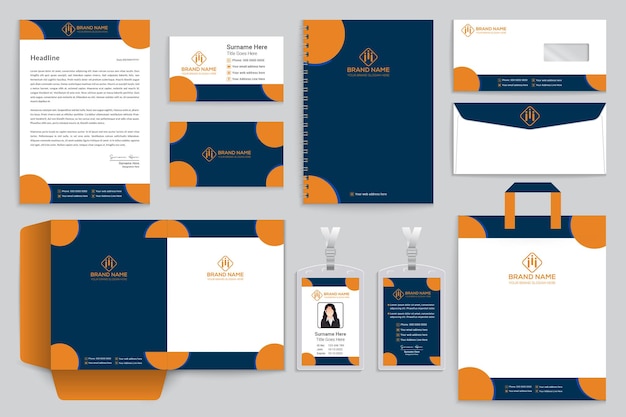 Company stationery design and orange color