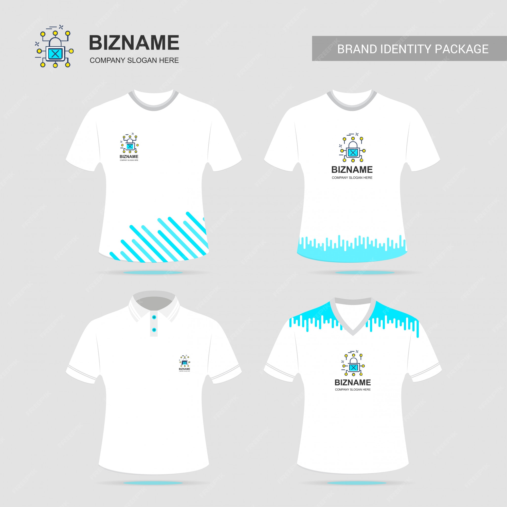 Premium Vector | Company t shirt design with logo vector