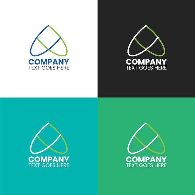 Company unique logo design there are four different color varian