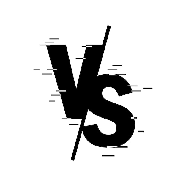 Compared to the screen VS abstract background Versus logo against letters for sports and anticompetition Vector illustration On a black background