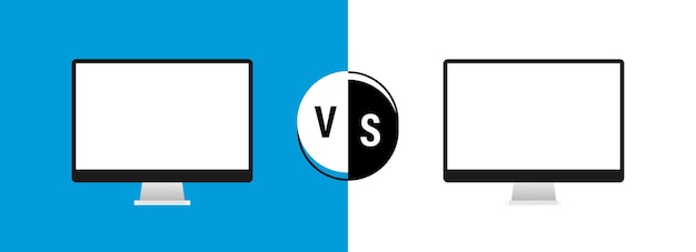 Confronto di due diversi computer vs sfondo per il confronto illustrazione vettoriale