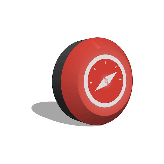 Vector compass 3d icon flat vector design illustration