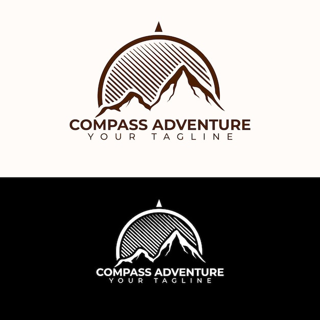 Vector compass adventure logo vector illustration