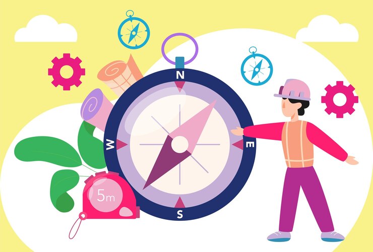 Vector compass concept illustration