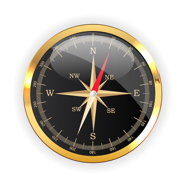 Compass direction icon for web design isolated