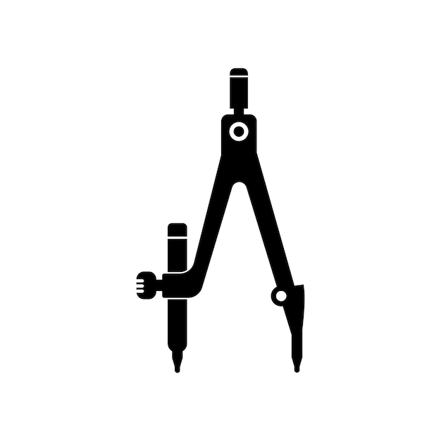 Compass divider black silhouette Simple calipers icon