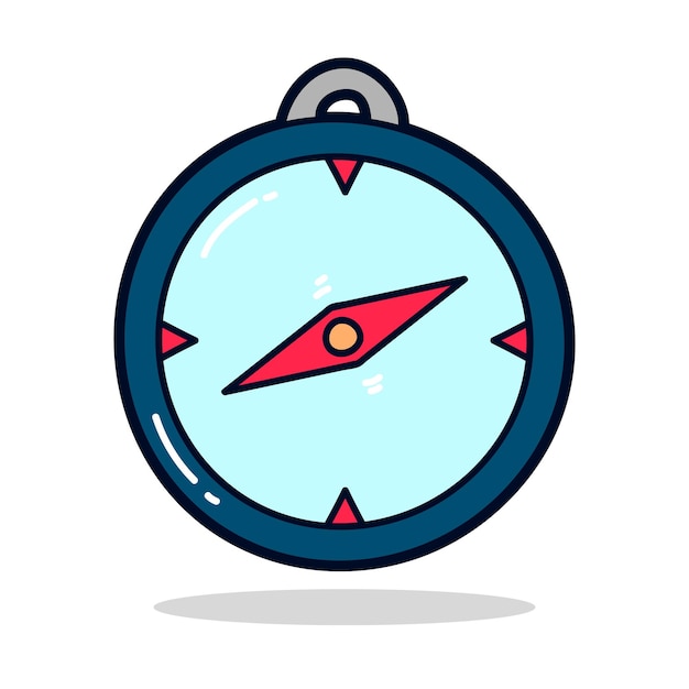 Vector compass doodle icon flat illustration of compass vector icon for web design