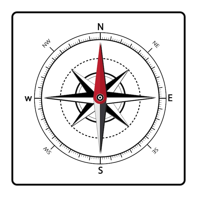 Икона компаса икона комаса на белом фоне рисунок иллюстрации вектор