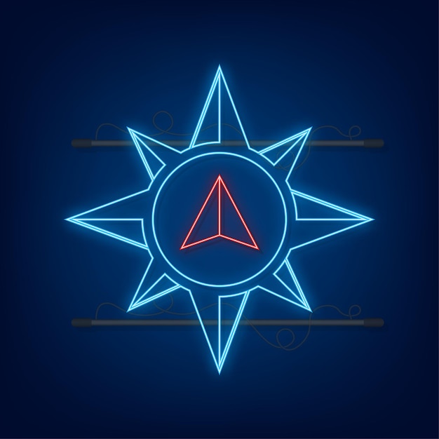 Compass Icon - Neon Style - Iconfu