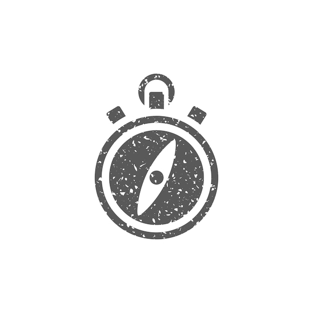 Compass icon in grunge texture vector illustration