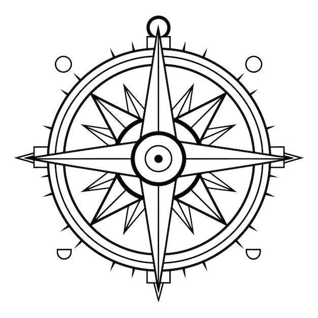Compass icon Outline illustration of compass vector icon for web