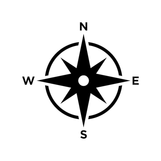 Vector compass icon vector design template in white background