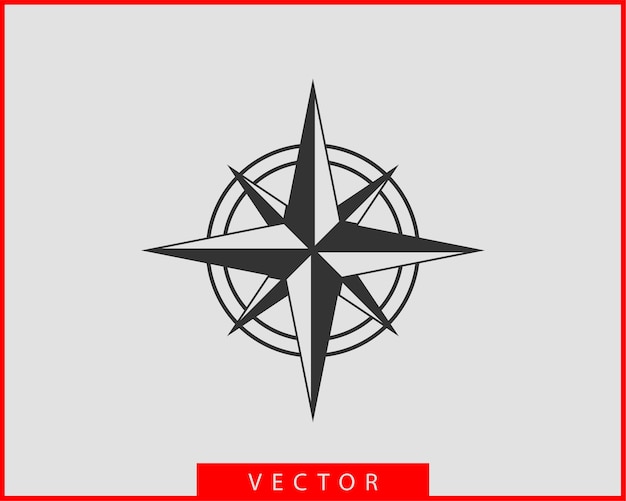 Compass icon . wind rose star navigation.