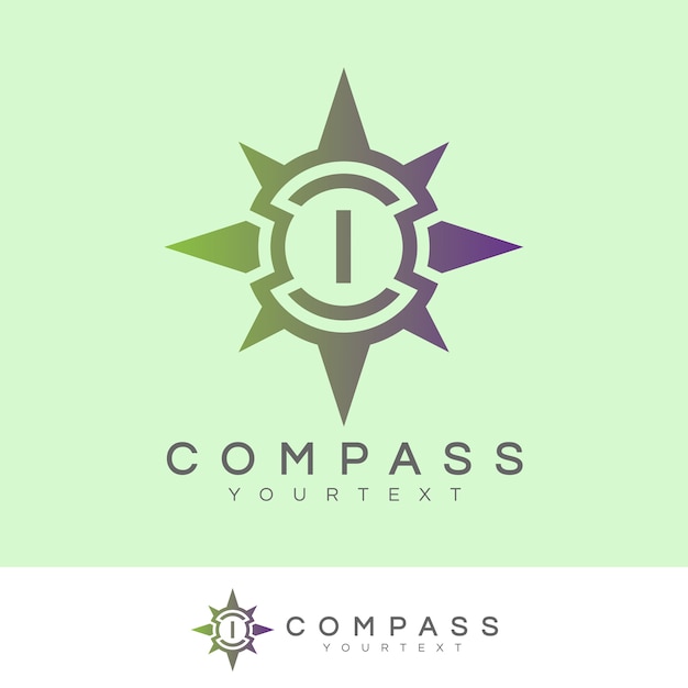 Vector compass initial letter i logo design