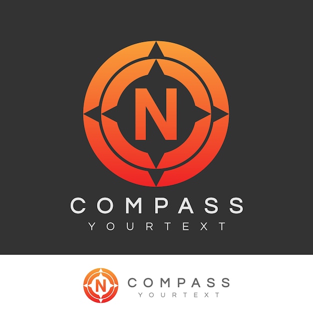 Compass initial letter n logo design