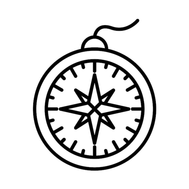 Vector compass line illustration