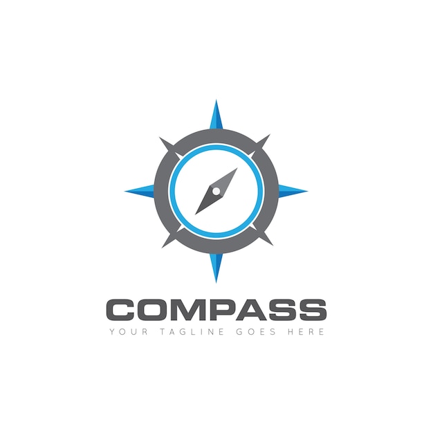 Шаблон дизайна логотипа compass unique