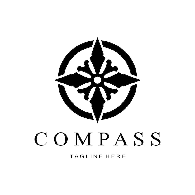 Vector compass logo icon isolated