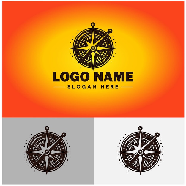 Compass logo icon vector art graphics for business brand app icon direction compass logo template