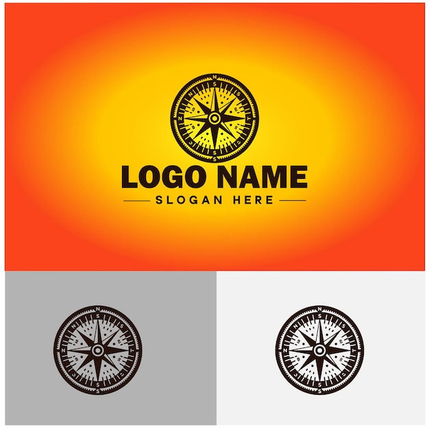 Compass logo icon vector art graphics for business brand app icon direction compass logo template