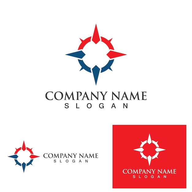 Знаки и символы логотипа компаса вектор шаблона