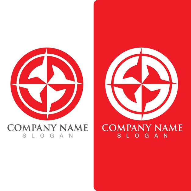 Compass logo and symbol gps vector