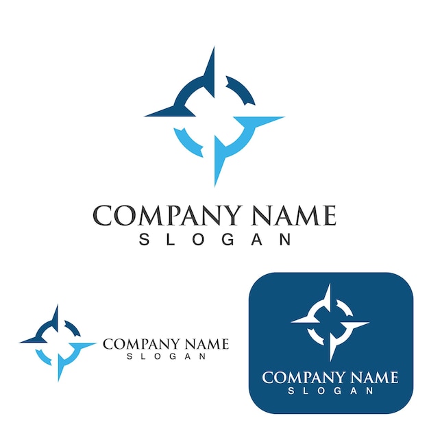 Compass logo and symbol gps vector