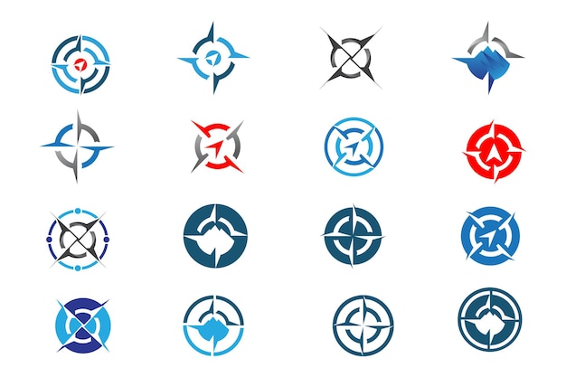 Bussola logo e vettore di simboli