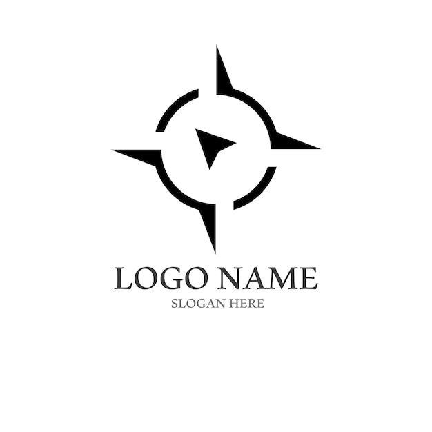 Compass logo and symbol with vector concept illustration template