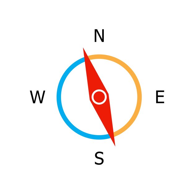 Дизайн векторной иконки логотипа компаса