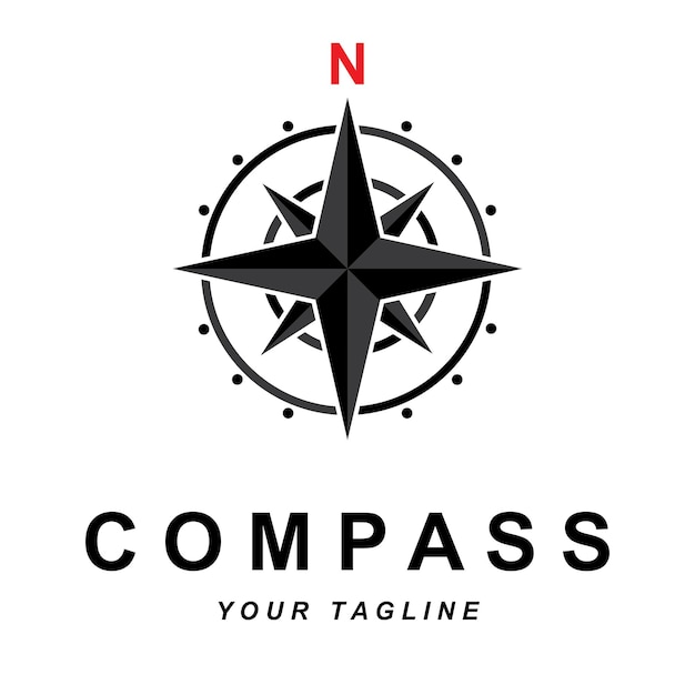 Compass logo vector with slogan template