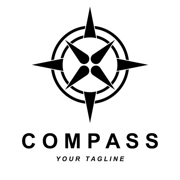 Compass logo vector with slogan template