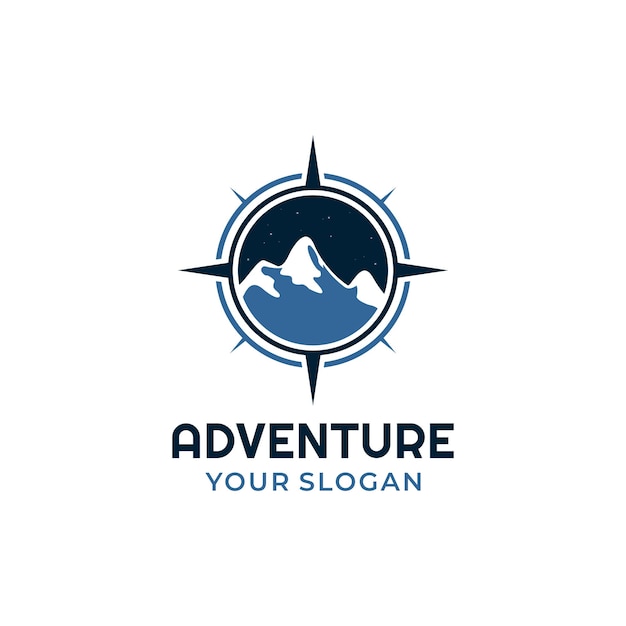 Compass &amp; Mountain Adventure Logo