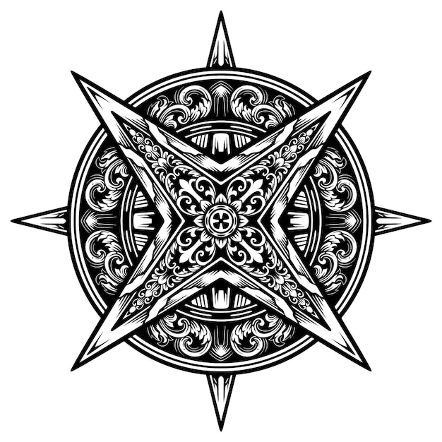 compass ornament vector illustration design
