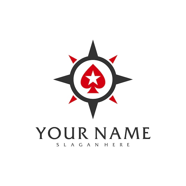 Compass Poker logo vector template Creative Poker logo design concepts