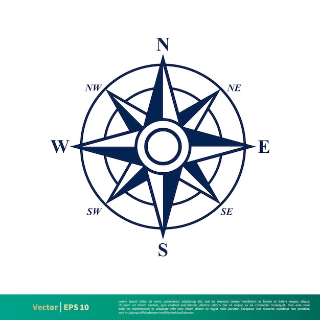 Compass Rose Icon Vector Logo Template Illustration Design Vector EPS 10