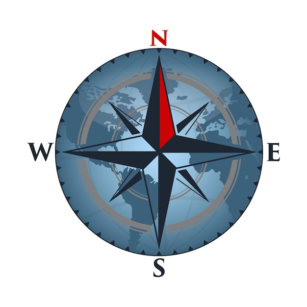 Compass Rose Logo Vector Design Template