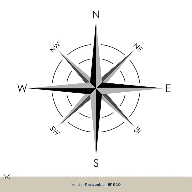 Compass Rose Vector Template Illustration Design Vector EPS 10