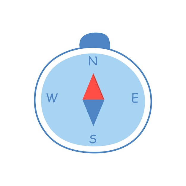 Vector compass vector flat illustration camping equipment