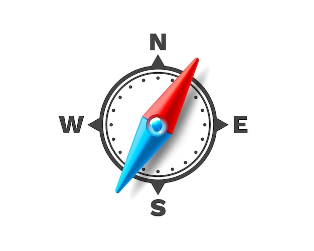 Compass on a white background arrow navigation Vector