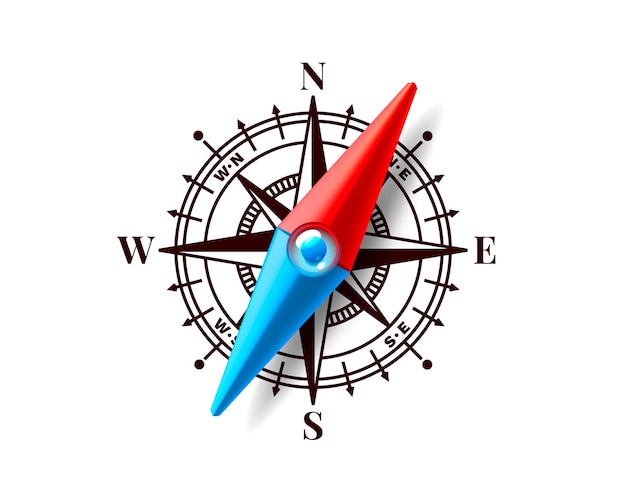 Vector compass on a white background arrow navigation vector