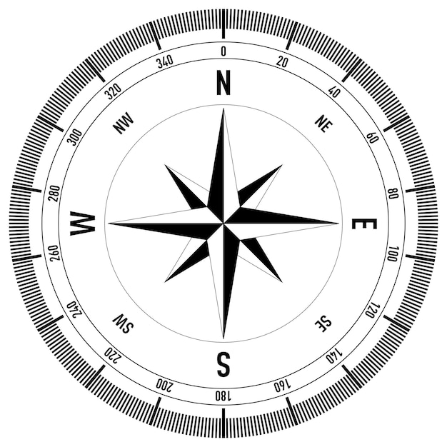 Compass on white background. Vector illustration