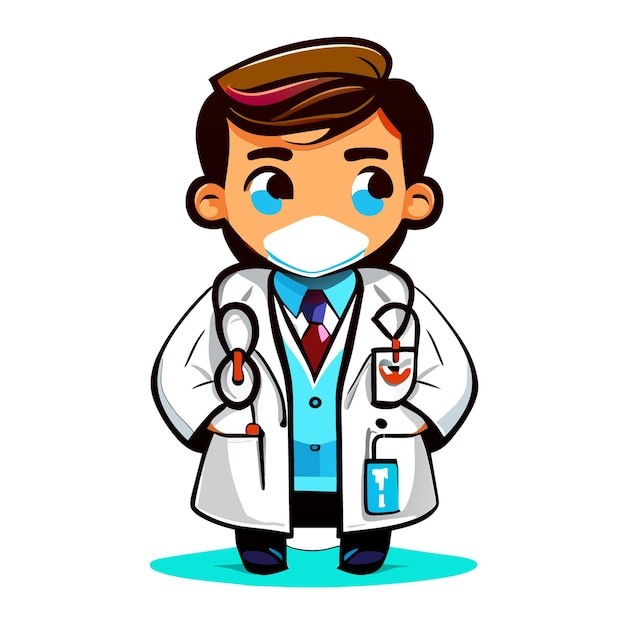 Vector compassionate full body mascot doctor design for health concepts