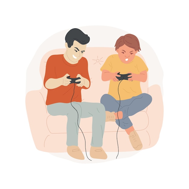 competitive gamers isolated cartoon vector illustration
