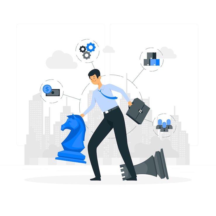 Vector competitive intelligence concept illustration