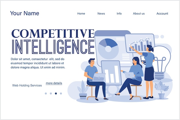 competitive intelligence illustration landing page ilustration