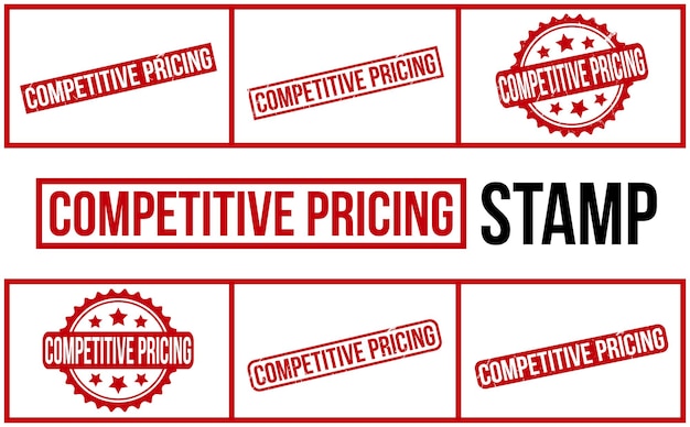 Competitive Pricing rubber grunge stamp set vector